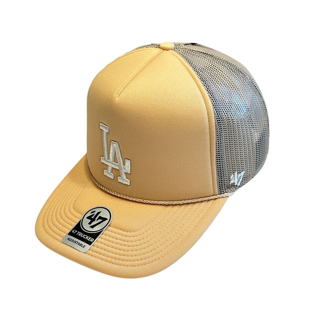 Los Angeles‎ Dodgers '47 Brand Trucker Hat Cap Snapback Tan New